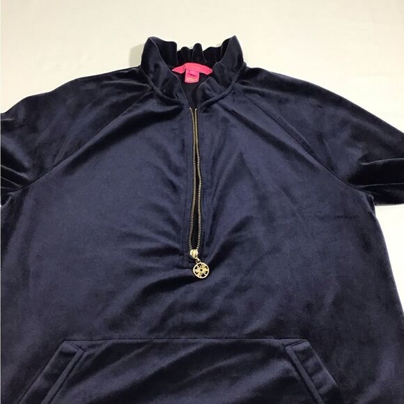 Lily Pulitzer Skipper Round Hem Ruffle Velour Popover Size Small - Picture 14 of 16